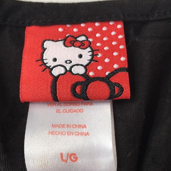 L HELLO KITTY tank top bow back graphic sheer NEW - Picture 3 of 6